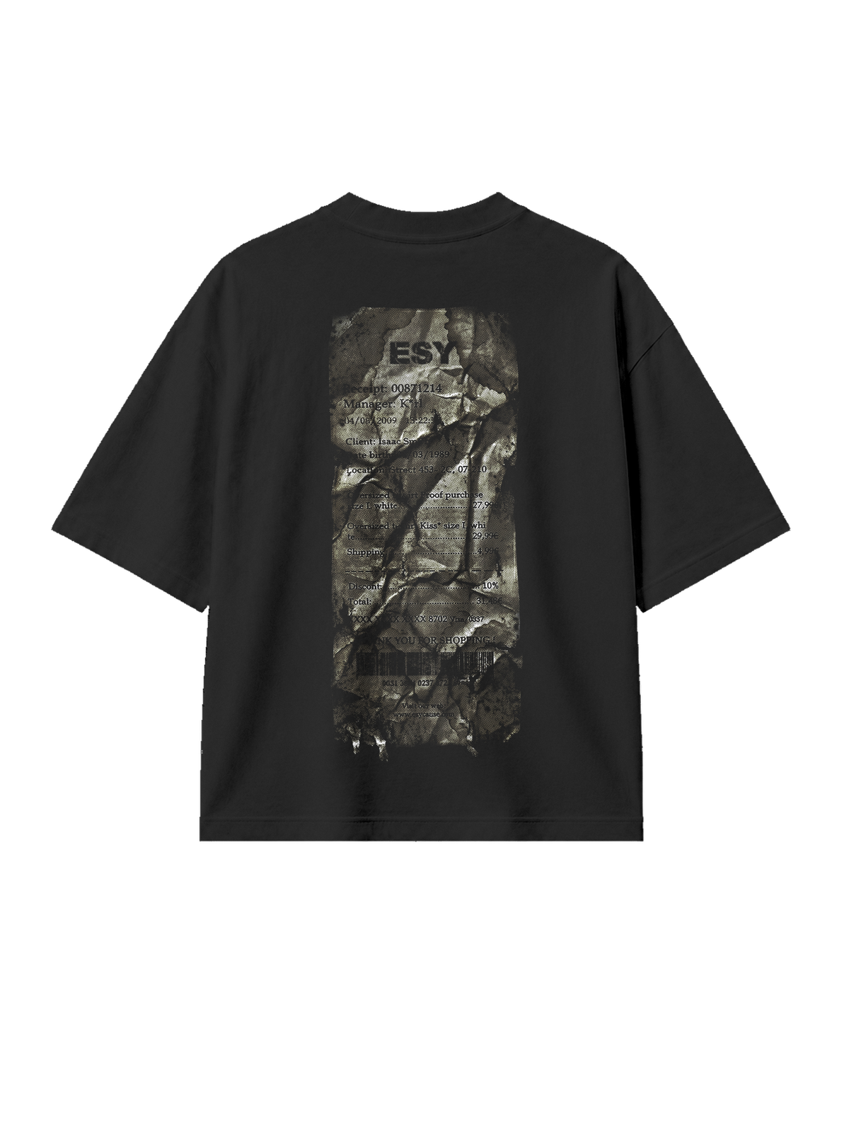 Old ESY Receipt | Camiseta Oversize